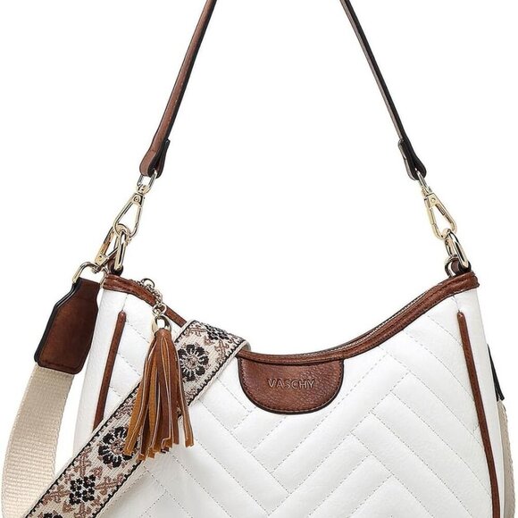 Handbags - Small Vegan Leather Shoulder Bag Chevron Quilted Crossbody and Underarm